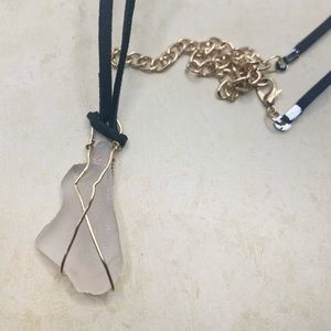 Gold wire wrapped crystal